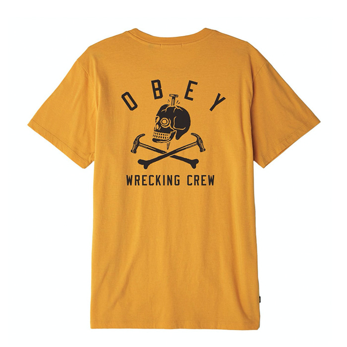오베이 티셔츠 OBEY WRECKING CREW Mellow Yellow
