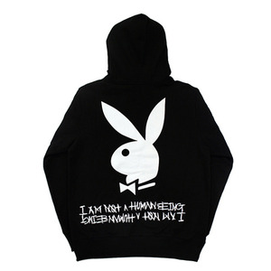 아임낫어휴먼비잉 콜라보 후드 HBXPB Half Rabbit Basic Logo Hoodie - Black