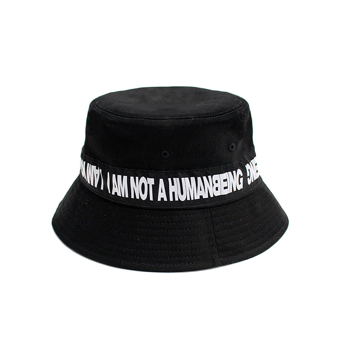 아임낫어휴먼비잉 버킷햇 Basic Logo Tape Bucket Hat // Black