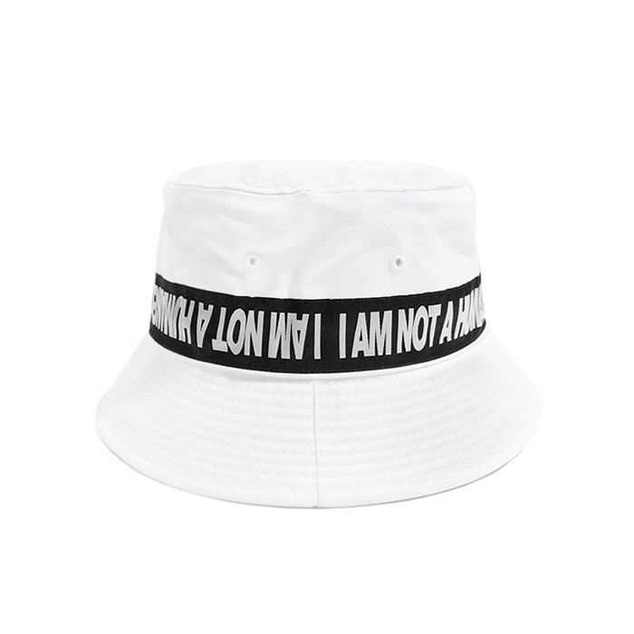아임낫어휴먼비잉 버킷햇 Basic Logo Tape Bucket Hat // White